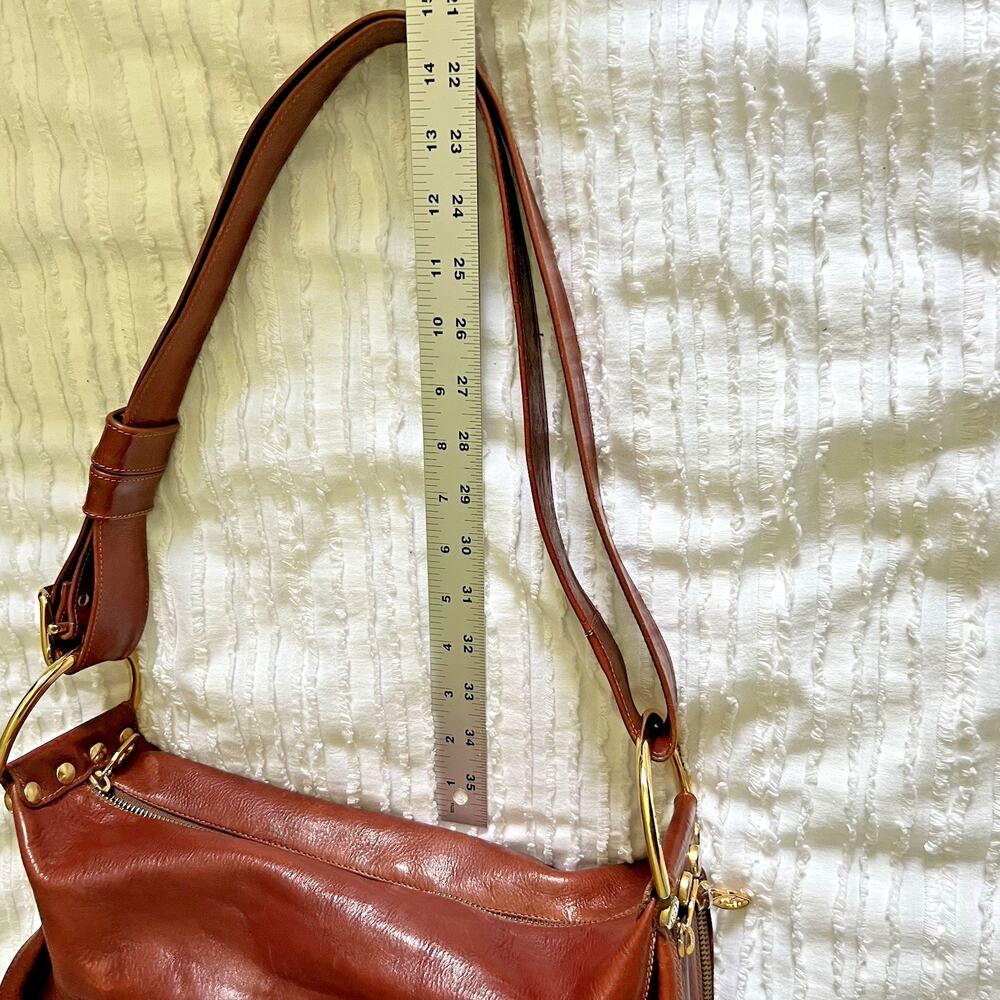 Marino Orlandi Italian Leather Shoulder Bag Brown Handcrafted Purse Large Zipper - Picture 16 of 16
